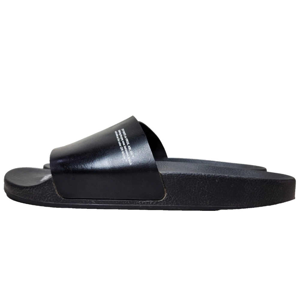 OFF-WHITE 'Slides' Sandals Men's Sz 12 US/45 It Black Leather 2013 Made In Italy - Picture 4 of 16
